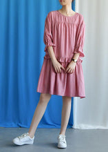Load image into Gallery viewer, DIY ruffles collar cotton clothes Outfits pink Dresses fall