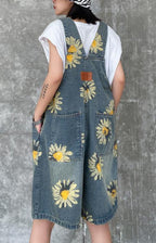 Denim Back Pants Summer Thin Print Straight Tube Shorts