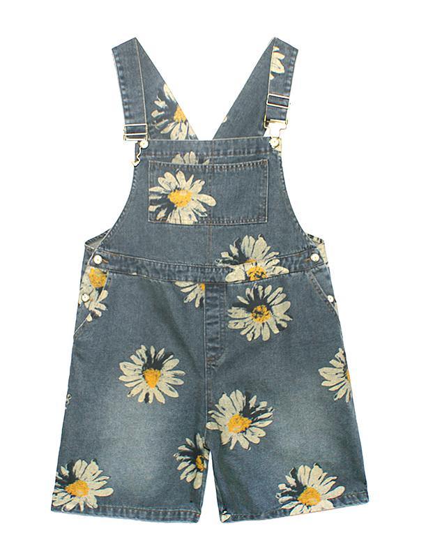 Denim Back Pants Summer Thin Print Straight Tube Shorts