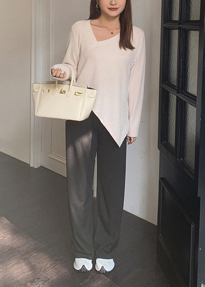 Diy Black Oversized Elastic Waist Spandex Straight Pants Fall