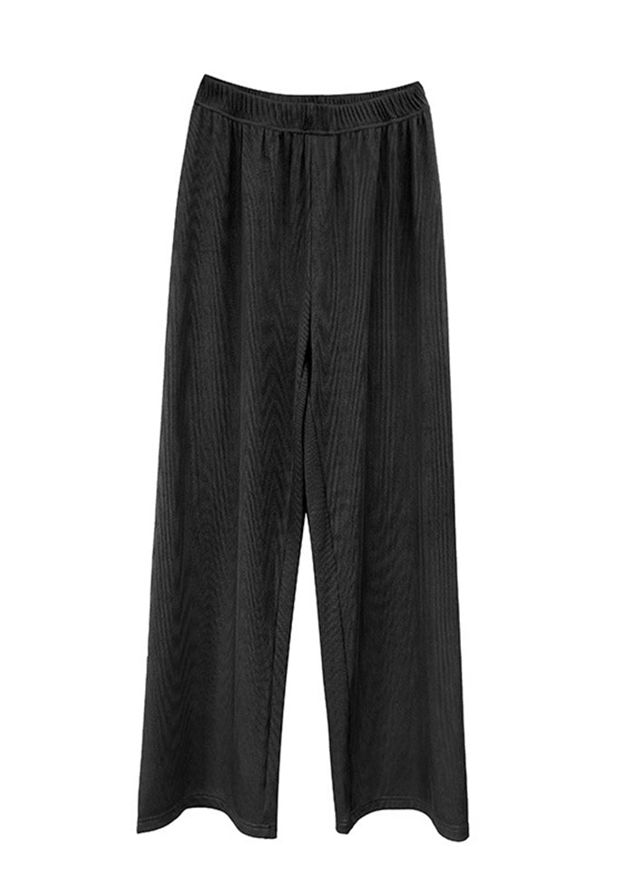 Diy Black Oversized Elastic Waist Spandex Straight Pants Fall