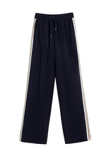 Load image into Gallery viewer, Diy Black Oversized Pockets Striped Spandex Straight Pants Fall