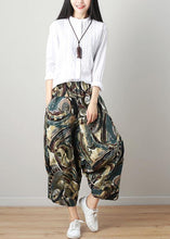 Load image into Gallery viewer, Diy Denim Blue Elastic Waist Cotton Linen Summer Harem Pants