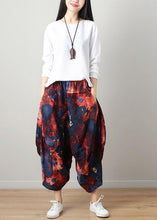 Load image into Gallery viewer, Diy Denim Blue Elastic Waist Cotton Linen Summer Harem Pants