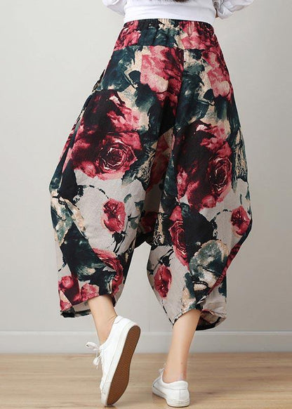 Diy Denim Blue Elastic Waist Cotton Linen Summer Harem Pants