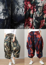 Load image into Gallery viewer, Diy Denim Blue Elastic Waist Cotton Linen Summer Harem Pants
