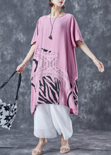 Load image into Gallery viewer, Diy Pink Oversized Print Cotton Maxi Dress Summer