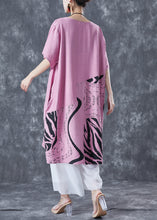 Load image into Gallery viewer, Diy Pink Oversized Print Cotton Maxi Dress Summer