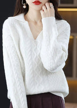 Load image into Gallery viewer, Diy Purple Peter Pan Collar Thick Wool Cable Knit Pullover Winter