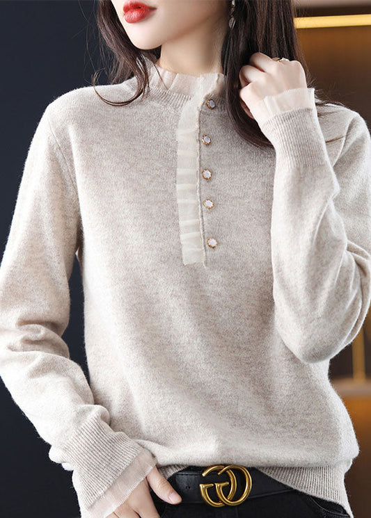 Diy Purple Ruffled Patchwork Wool Knit Short Sweater Spring