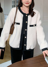 Load image into Gallery viewer, Elegant Apricot O Neck Button Patchwork Teddy Faux Fur Coat Fall