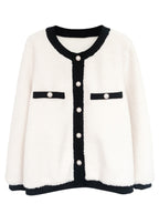 Elegant Apricot O Neck Button Patchwork Teddy Faux Fur Coat Fall