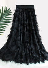 Load image into Gallery viewer, Elegant Black Tasseled Patchwork High Waist Chiffon Skirt Spring