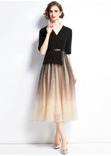 Load image into Gallery viewer, Elegant Black V Neck Sequins Tulle Patchwork Spandex Dresses Summer