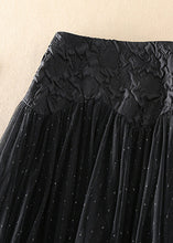 Load image into Gallery viewer, Elegant Black Zip Up Patchwork Tulle Skirts Spring