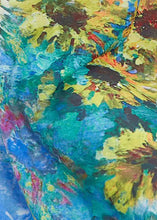 Load image into Gallery viewer, Elegant Blue O Neck The Sunflowers Patchwork Chiffon Dresses Summer