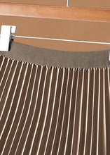 Load image into Gallery viewer, Elegant Chocolate Elastic Waist Velour Tulle Pleated Skirts Spring