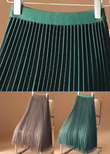 Load image into Gallery viewer, Elegant Chocolate Elastic Waist Velour Tulle Pleated Skirts Spring