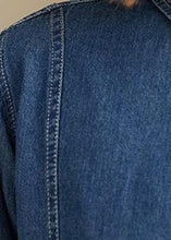 Load image into Gallery viewer, Elegant Lapel Patchwork Top Pattern Denim Blue Top
