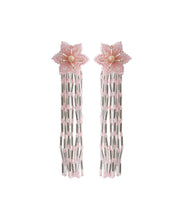 Load image into Gallery viewer, Elegant Pink Hand Knitting Rice Ball Floral Tassel Drop Earrings