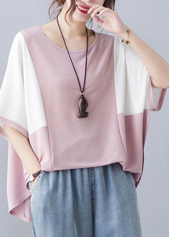 Elegant Pink O-Neck Half Sleeve Summer Blouse Top