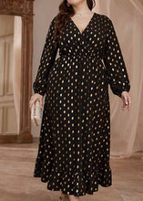 Load image into Gallery viewer, Elegant Pink V Neck Print Elastic Waist Vacation Chiffon Maxi Dresses Long Sleeve