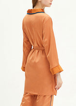 Load image into Gallery viewer, Elegant Pink V Neck Tie Waist Velour Pajamas Two Pieces Set Spring