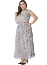 Load image into Gallery viewer, Elegant Slash Neck Wrinkled Patchwork Chiffon Maxi Dress Sleeveless