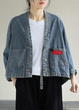 Load image into Gallery viewer, Elegant V Neck Button Down Spring Clothes Fashion Ideas Denim Blue Coats