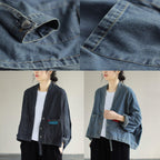 Elegant V Neck Button Down Spring Clothes Fashion Ideas Denim Blue Coats