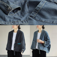 Load image into Gallery viewer, Elegant V Neck Button Down Spring Clothes Fashion Ideas Denim Blue Coats