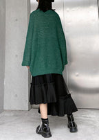 Elegant black Cotton quilting skirt layered tunic high waist skirts