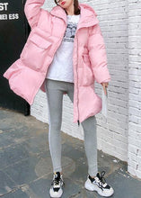 Load image into Gallery viewer, Elegant trendy plus size Jackets &amp; Coats big pockets outwear pink thick hooded overcoat