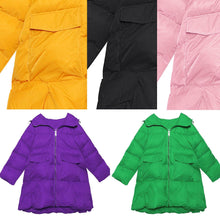 Load image into Gallery viewer, Elegant trendy plus size Jackets &amp; Coats big pockets outwear pink thick hooded overcoat