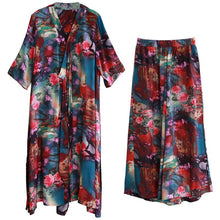Load image into Gallery viewer, Ethnic style suit summer novel literary print loose two-piece