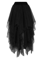 Fashion Black Tulle Asymmetrical A Line Fall Skirt
