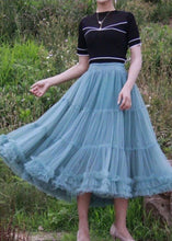 Load image into Gallery viewer, Fashion Blue Patchwork Circle Cute pleated dress Fall Skirt