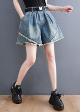 Load image into Gallery viewer, Fashion Blue Patchwork High Waist Denim Shorts Summer