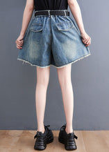 Load image into Gallery viewer, Fashion Blue Patchwork High Waist Denim Shorts Summer