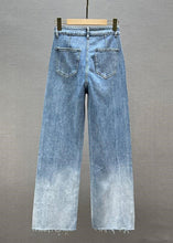 Load image into Gallery viewer, Fashion Blue Patchwork Zircon High Waist Wide Leg Jeans