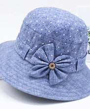 Load image into Gallery viewer, Fashion Blue Print Patchwork Bow Bucket Hat