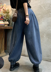 Fashion Blue denim lantern Pants Winter thick