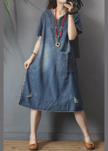 Load image into Gallery viewer, Fashion Denim V Neck side open Dress Summer