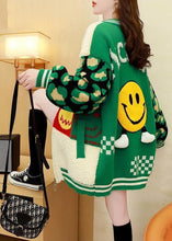 Load image into Gallery viewer, Fashion Green Oversized Patchwork Jacquard Knit Cardigans Spring