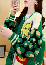 Load image into Gallery viewer, Fashion Green Oversized Patchwork Jacquard Knit Cardigans Spring