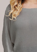 Fashion Grey O-Neck Cozy Knit Sweaters Fall
