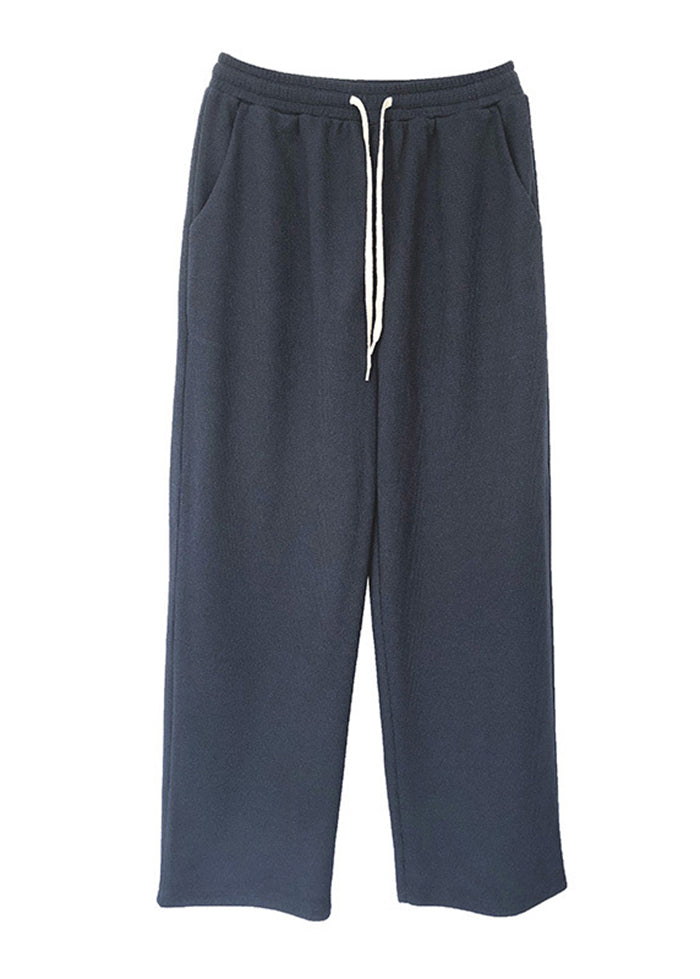 Fashion Navy Oversized Spandex Straight Pants Fall