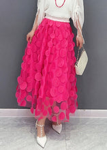 Load image into Gallery viewer, Fashion Red Elastic Waist Tulle A Line Skirt Spring