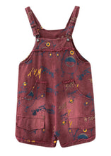 Load image into Gallery viewer, Fashion Red Slash Neck Print Patchwork Denim Jumpsuit Summer