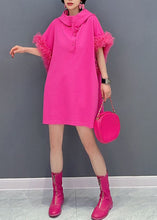 Load image into Gallery viewer, Fashion Rose Hooded Tulle Ruffled Patchwork Cotton Mini Dresses Summer